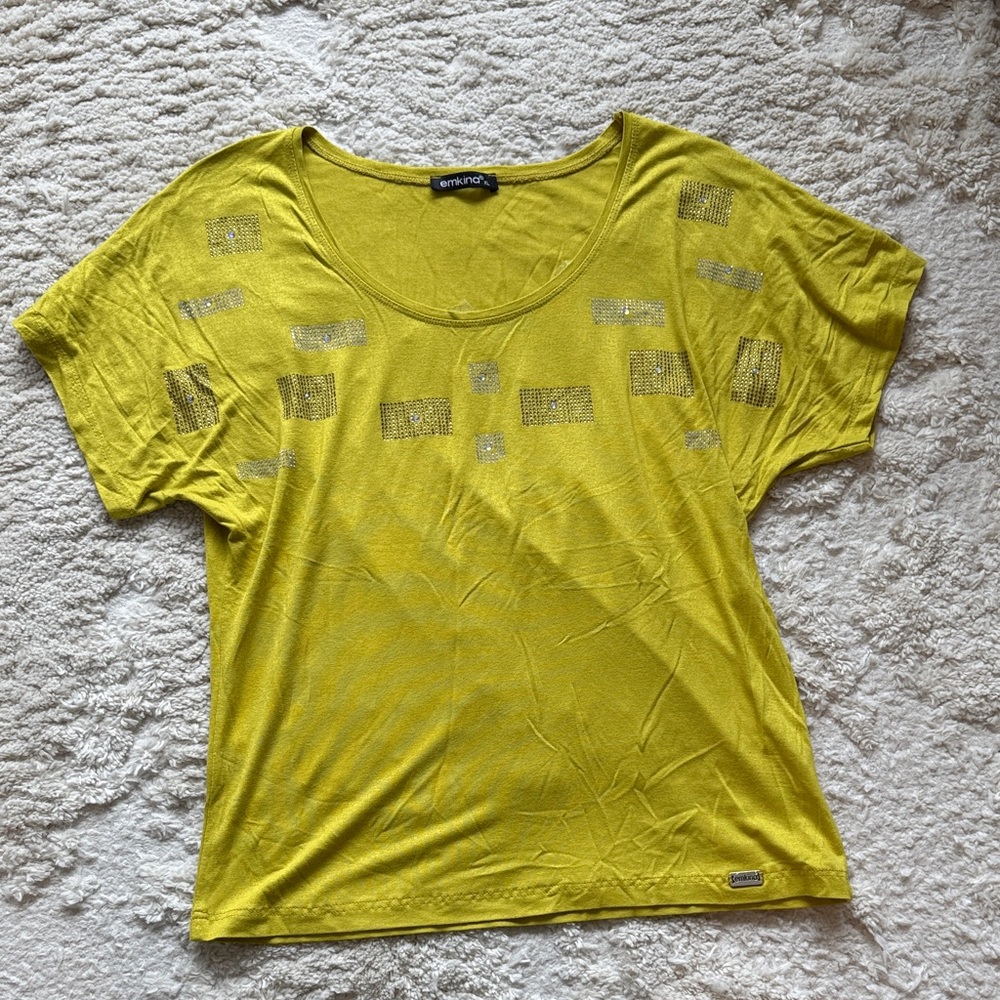 Emkina Short Sleeve Lime Top